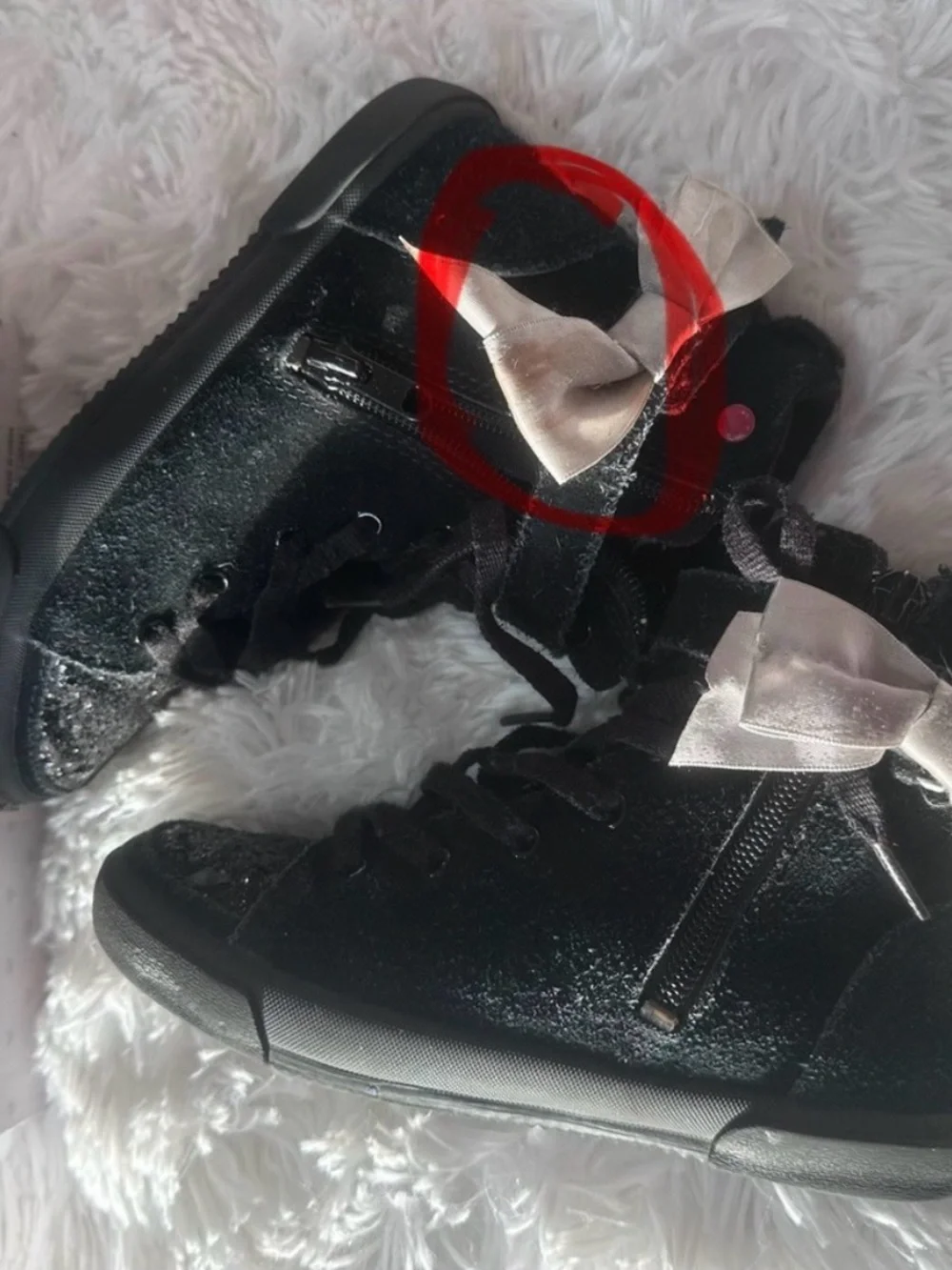 UGG J I Heart Hi Top Glitter Black Sneakers size 13